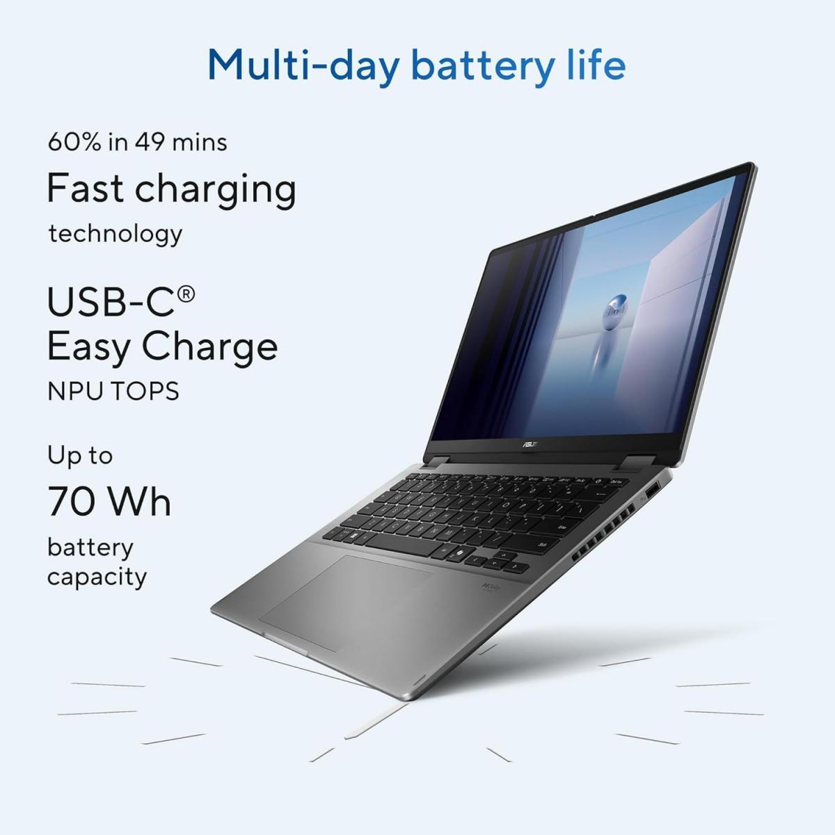 ASUS Vivobook 14 Flip (2025) Ultra 7 256V, Intel Arc Graphics up to 47TOPS 14.0-inch Touch OLED WUXGA (1920 x 1200) - Windows 11 Home ASUS Vivobook 14 Flip (2025) Ultra 7 256V, Intel Arc Graphics up to 47TOPS 14.0-inch Touch OLED WUXGA (1920 x 1200) - Windows 11 Home